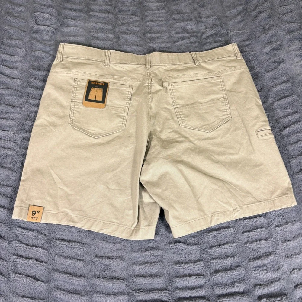 Brahma Men Utility Work Shorts 44 Stone Wash Tan Stretch 9 Inseam BR16100150199B
